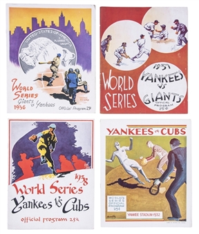 Lot of (4) 1930s New York Yankees World Series Programs - 1932,1936,1937,1938